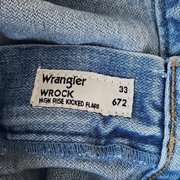 Wrangler High Rise Kick Flare (Wrock 627) Jeans Light-Medium "Control" Wash - 33 - Picture 9 of 15